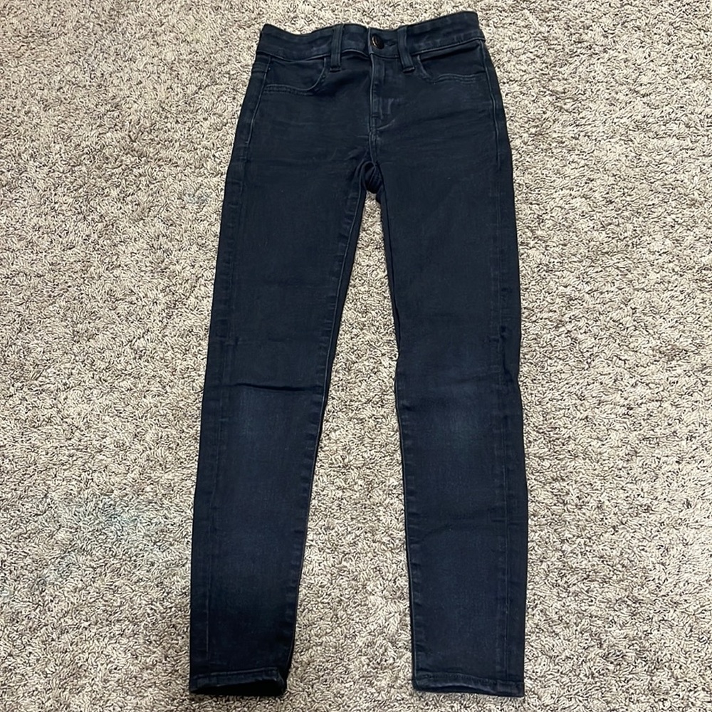 American Eagle Girl Denim Black Skinny Jegging Size 00 Short